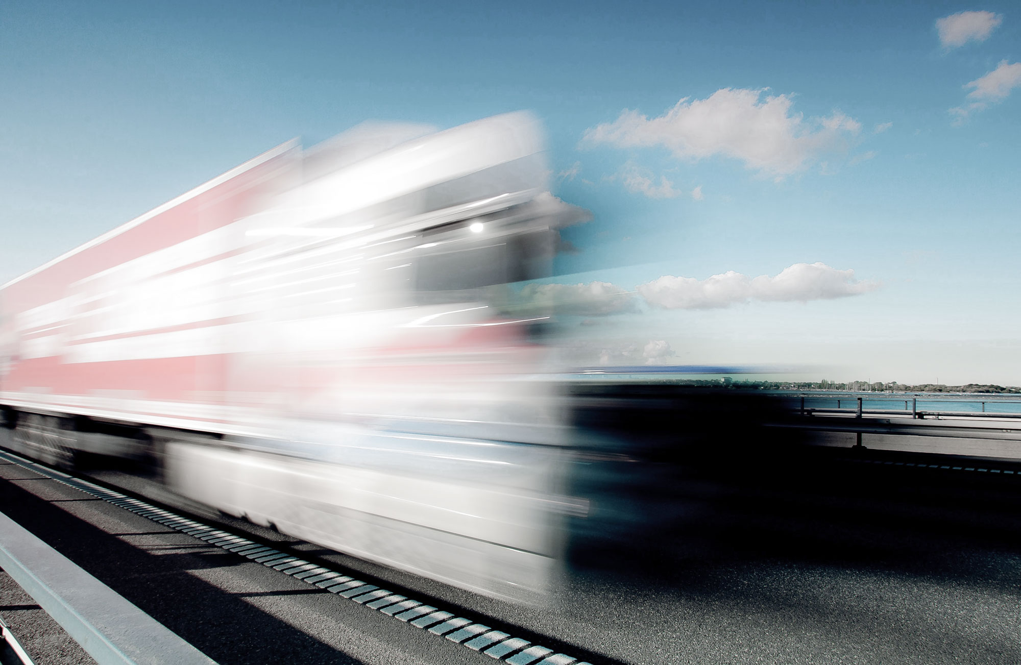 A truck driving on a highway.